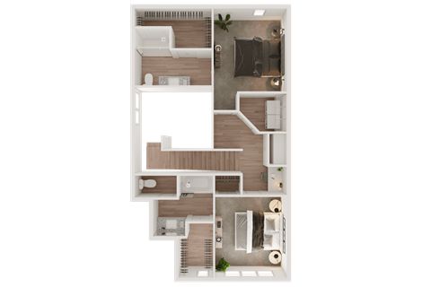 A Floor Plan Layout at Ironridge's Apartments in San Antonio, TX